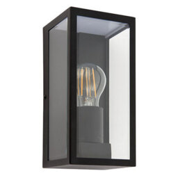 Luminosa Lighting Luminosa Breton 1 Light Outdoor Wall Lantern Matt Black, Glass Ip44, E27 - thumbnail 2
