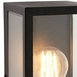Luminosa Lighting Luminosa Breton 1 Light Outdoor Wall Lantern Matt Black, Glass Ip44, E27 - thumbnail 3