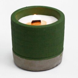 Serenityy Concrete Wooden Wick Candle 300G - Green Sea Moss & Herbs - Reusable Pot - thumbnail 5