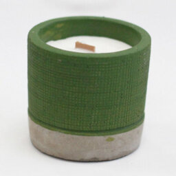 Serenityy Concrete Wooden Wick Candle 300G - Green Sea Moss & Herbs - Reusable Pot - thumbnail 2