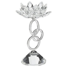Beliani Candle Holder Oviedo Glass 19 Cm Silver - thumbnail 4