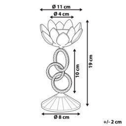 Beliani Candle Holder Oviedo Glass 19 Cm Silver - thumbnail 3