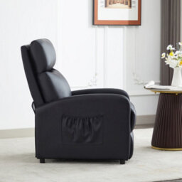 MCC Direct Recliner Pushback Adjustable Reclining Arm Chair Faux Leather Black - thumbnail 4