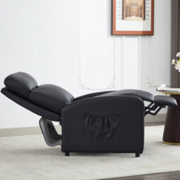 MCC Direct Recliner Pushback Adjustable Reclining Arm Chair Faux Leather Black - thumbnail 5