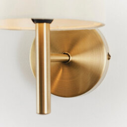 Anson Lighting Phoenix Wall Light Finished In Antique Brass Plate And Cream Fabric - thumbnail 4