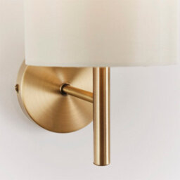 Anson Lighting Phoenix Wall Light Finished In Antique Brass Plate And Cream Fabric - thumbnail 6