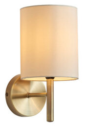 Anson Lighting Phoenix Wall Light Finished In Antique Brass Plate And Cream Fabric - thumbnail 2