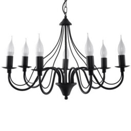 Sollux Lighting Minerwa Steel Black 7 Light Classic Chandelier - thumbnail 3