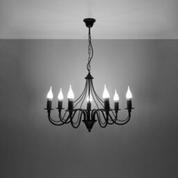 Sollux Lighting Minerwa Steel Black 7 Light Classic Chandelier - thumbnail 2