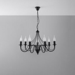 Sollux Lighting Minerwa Steel Black 7 Light Classic Chandelier - thumbnail 1