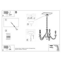 Sollux Lighting Minerwa Steel Black 7 Light Classic Chandelier - thumbnail 5
