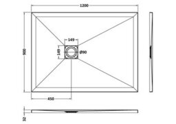Balterley 1200mm X 900mm Premium Slimline Rectangular Shower Tray - Slate Black - thumbnail 8