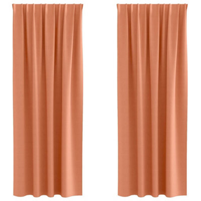 Berkfield Modern Curtains With Curtains 2 Pcs Terracotta 245 X 140 Cm Polyester - image 1