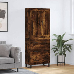 Berkfield Elegant Highboard Smoked Oak 69.5X34X180 Cm Engineered Wood - thumbnail 2