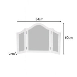 Melody Maison Antique White Triple Dressing Table Mirror - Pays Blanc Range - thumbnail 7