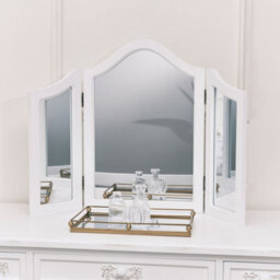 Melody Maison Antique White Triple Dressing Table Mirror - Pays Blanc Range - thumbnail 2