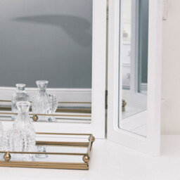 Melody Maison Antique White Triple Dressing Table Mirror - Pays Blanc Range - thumbnail 4