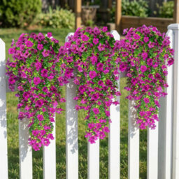 4 Pack Artificial Hanging Flowers, 77Cm Outdoor Artificial Plants Uv Resistant Faux Silk Flowers For Decoration (Purple) - thumbnail 4