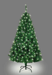 Shatchi 6Ft Pre-Lit Black Bushy Imperial Pine Artificial Deluxe Christmas Tree Hinged Branches Pencil Point Tips With Metal Stand - thumbnail 4