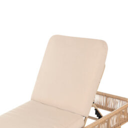 Beliani Sun Lounger With Cushion Osini Reclining Pe Rattan Beige - thumbnail 6