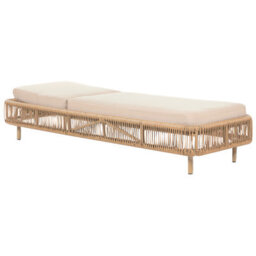 Beliani Sun Lounger With Cushion Osini Reclining Pe Rattan Beige - thumbnail 5