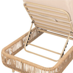 Beliani Sun Lounger With Cushion Osini Reclining Pe Rattan Beige - thumbnail 7