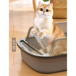 GardenSkill Large Open Cat Litter Tray - Deep High-Sided Litter Box For Cats And Kittens - Anti-Spill Rim, Easy Clean, Low Entry - Free Scoop - thumbnail 4