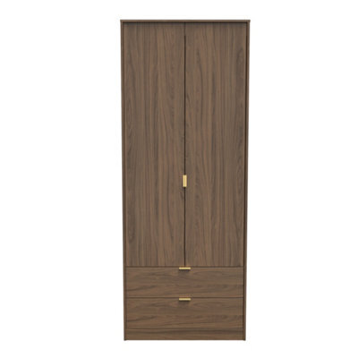 Tamworth Tall 2 Drawer Wardrobe In Carini Walnut (Ready Assembled) - image 1