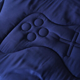 Ohs Gaming Duvet Coverless Quilted 7.5 Tog Pillowcase Set Embossed, Navy - Single - thumbnail 4