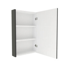 Nes Home Anthracite 400mm Bathroom Mirror Cabinet With Shelf Storage - thumbnail 5