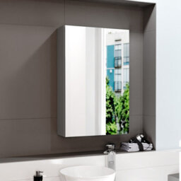 Nes Home Anthracite 400mm Bathroom Mirror Cabinet With Shelf Storage