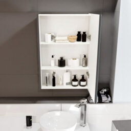 Nes Home Anthracite 400mm Bathroom Mirror Cabinet With Shelf Storage - thumbnail 3