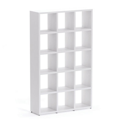 RB UK Boon 15 Cube Shelving Unit Eco-Friendly Bookcase Freestanding Heavy Duty White, Made In Austria (H)1830mm (W)1100mm (D)330mm