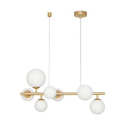 Luminosa Lighting Luminosa Odillia Globe Pendant Ceiling Light Opal, Matt Gold Led G9 7X5W - image 1