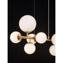 Luminosa Lighting Luminosa Odillia Globe Pendant Ceiling Light Opal, Matt Gold Led G9 7X5W - thumbnail 5