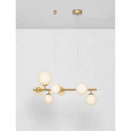 Luminosa Lighting Luminosa Odillia Globe Pendant Ceiling Light Opal, Matt Gold Led G9 7X5W - thumbnail 4