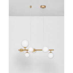 Luminosa Lighting Luminosa Odillia Globe Pendant Ceiling Light Opal, Matt Gold Led G9 7X5W - thumbnail 3