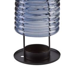 Premier Decorations Limited Blue Mirage Bottle Shape Glass & Metal Tea Light Holder - thumbnail 3