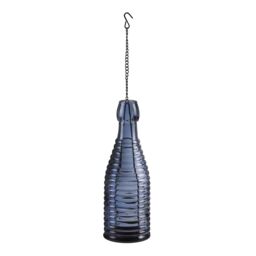 Premier Decorations Limited Blue Mirage Bottle Shape Glass & Metal Tea Light Holder - thumbnail 2