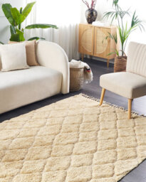 Beliani Rug Sanliurfa Sand Beige 140 X 200 Cm Cotton - thumbnail 2