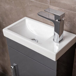 Plum&clay Novela Gloss Anthracite Floorstanding Cloakroom Vanity Unit With Basin (W)400mm - thumbnail 8