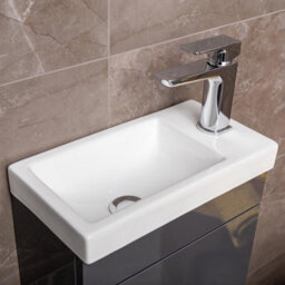 Plum&clay Novela Gloss Anthracite Floorstanding Cloakroom Vanity Unit With Basin (W)400mm - thumbnail 7
