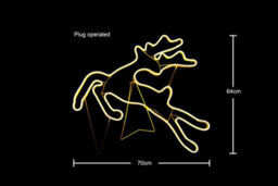 Shatchi Jumping Reindeer Neon Effect Rope Light Silhouette Double Side 90 Warm White Leds Christmas Outdoor - thumbnail 2