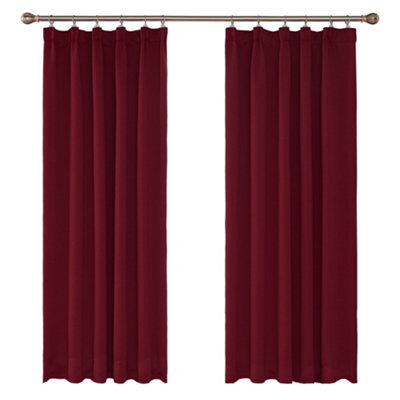 Deconovo Thermal Insulated Blackout Curtains Energy Saving Noise Reducing Blackout Curtains 42 X 95 Inch Red 2 Panels - image 1