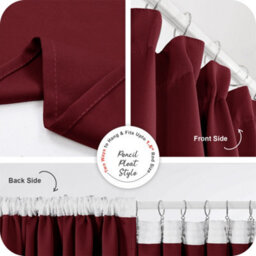 Deconovo Thermal Insulated Blackout Curtains Energy Saving Noise Reducing Blackout Curtains 42 X 95 Inch Red 2 Panels - thumbnail 4