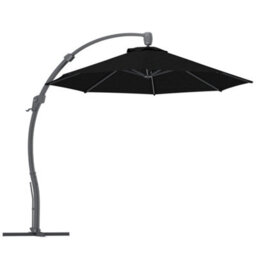 Outsunny 3(M) Garden Cantilever Parasol With Crank Aluminium Frame Black - thumbnail 2