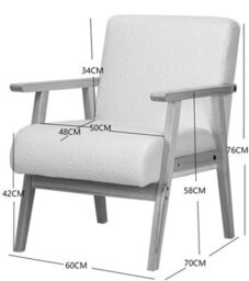 Nordlys Solid Wood White Bouclé Lounge Chair Countryside Style Living Room - thumbnail 6