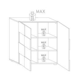 FurniComp LTD Furnicomp Lyon 2 Door Concrete Grey Tall Sideboard/highboard - thumbnail 4