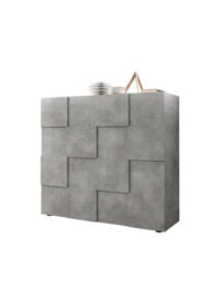 FurniComp LTD Furnicomp Lyon 2 Door Concrete Grey Tall Sideboard/highboard - thumbnail 3