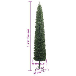 Vidaxl Slim Christmas Tree With Stand 300 Cm Pvc - thumbnail 3